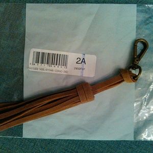 2 Faux Suede Tassel Keychains Purse Charms